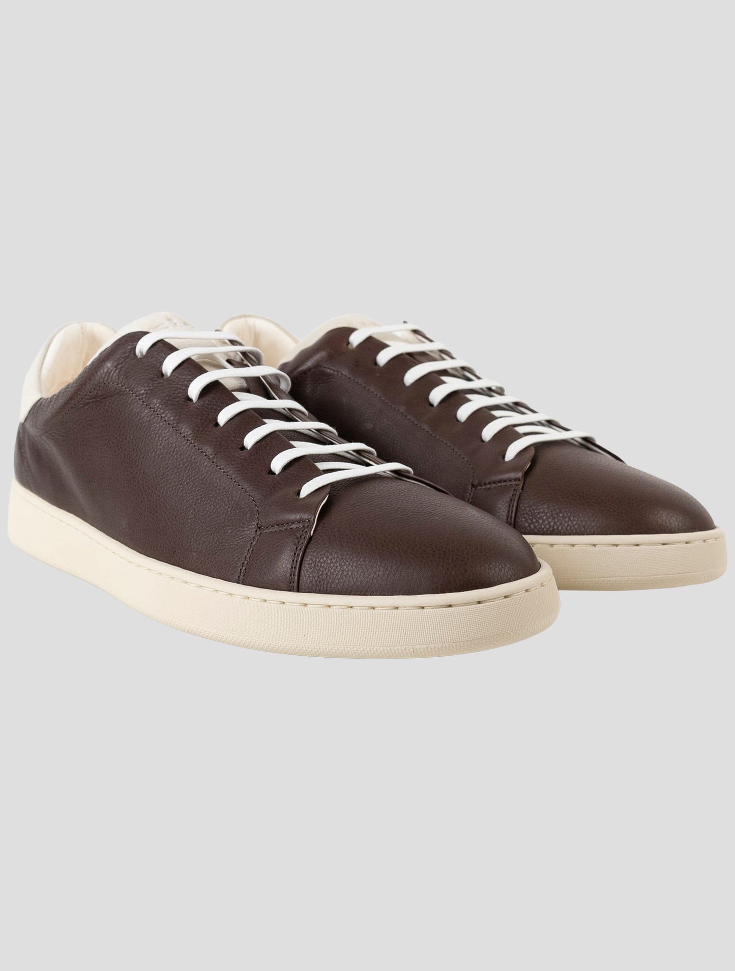 Kiton Brown Leather Sneakers