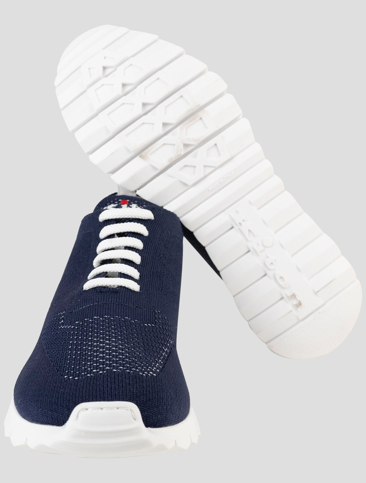 Kiton Blue Cotton Ea Sneakers