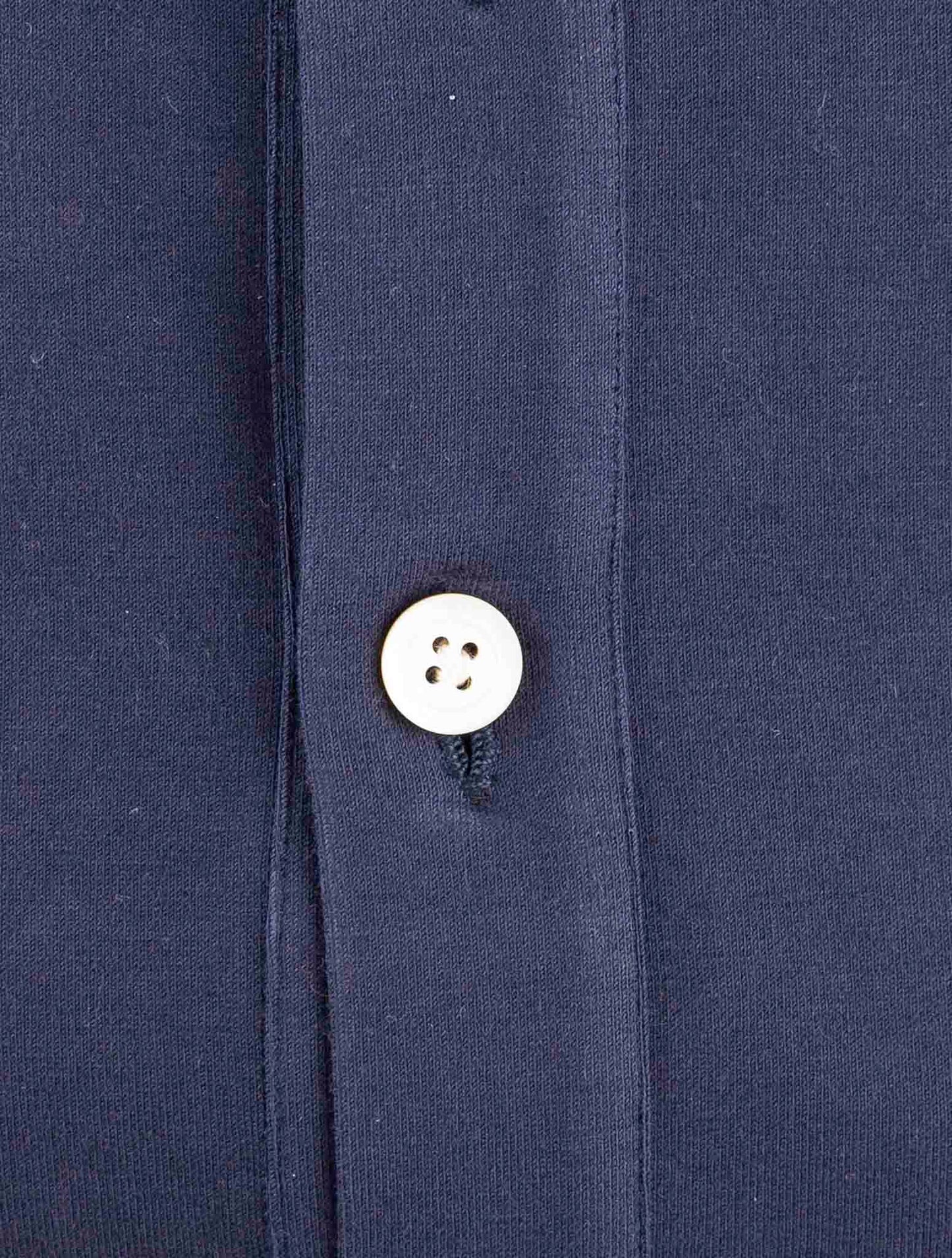 Kiton Blue Cotton Ea Sweater Polo