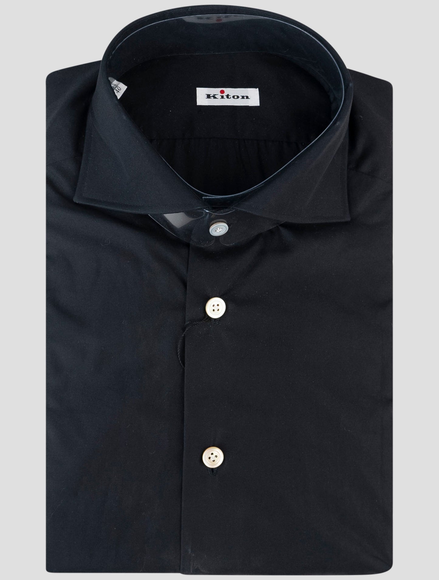 Kiton Black Cotton Shirt