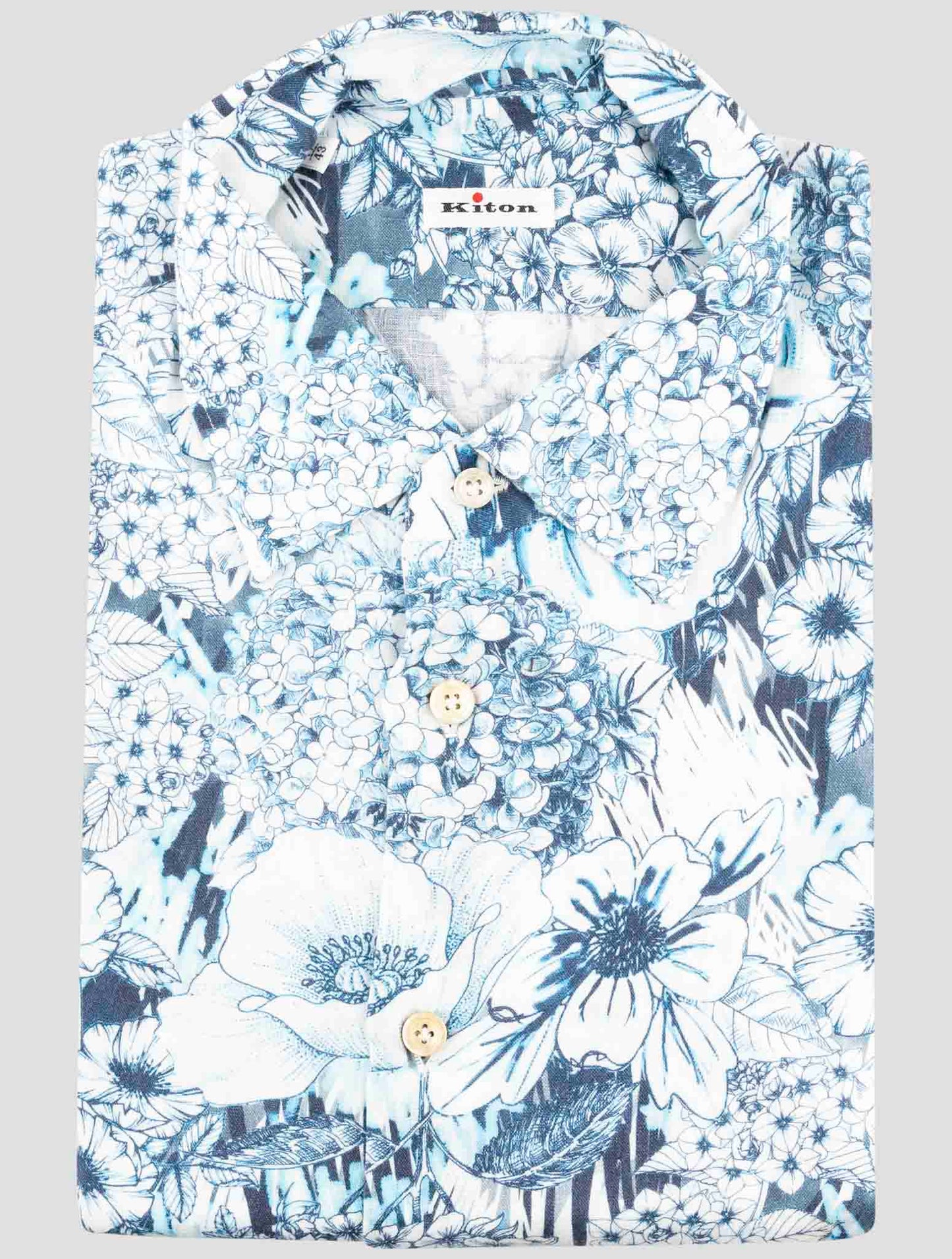 Kiton Blue Linen Shirt