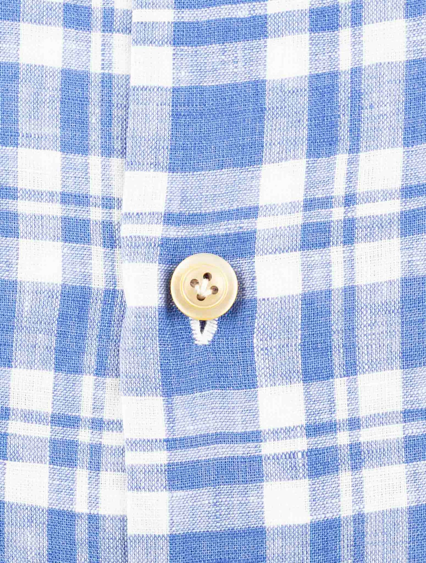 Kiton Blue Linen Pl Ea Shirt