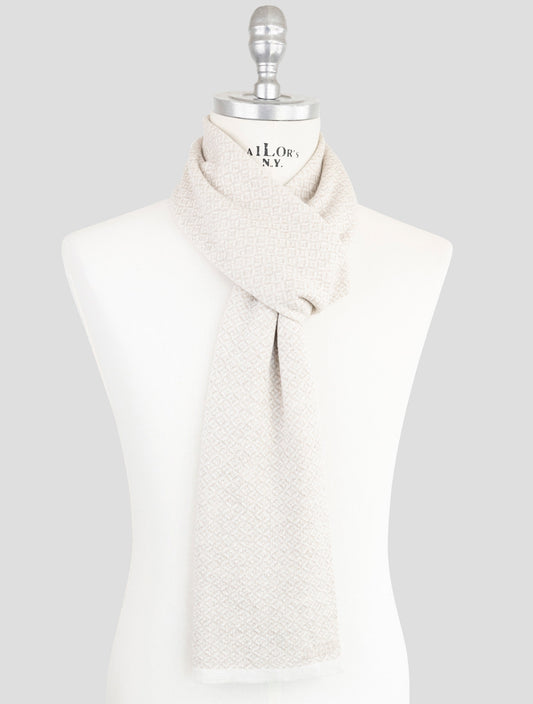 Kiton Beige Cashmere Silk Scarf