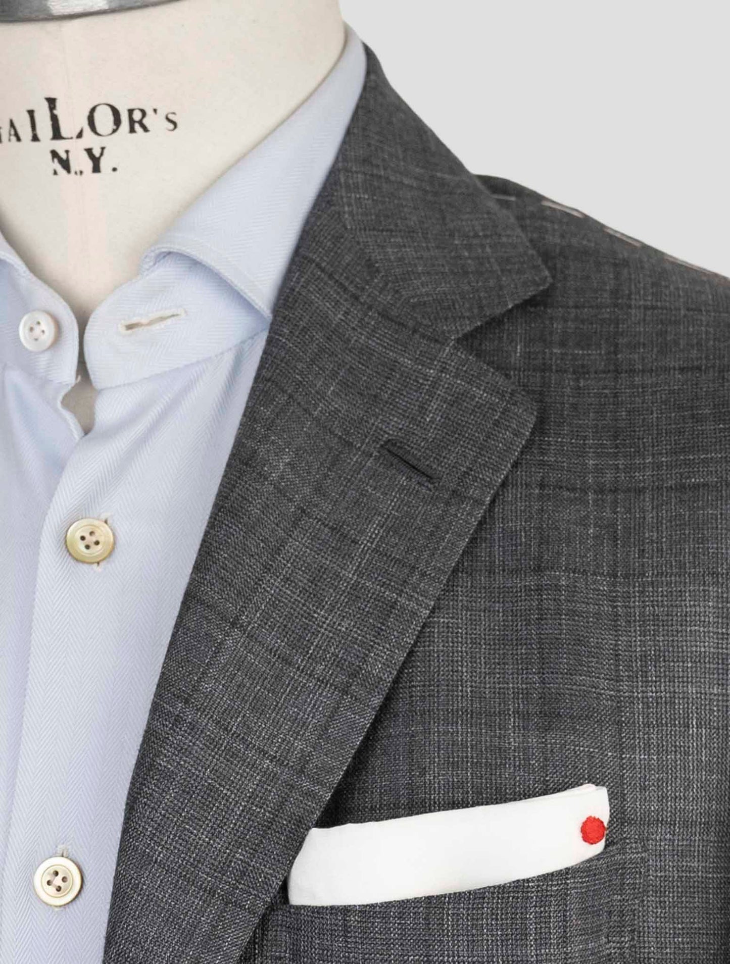 Kiton Gray Cashmere Silk Linen Suit