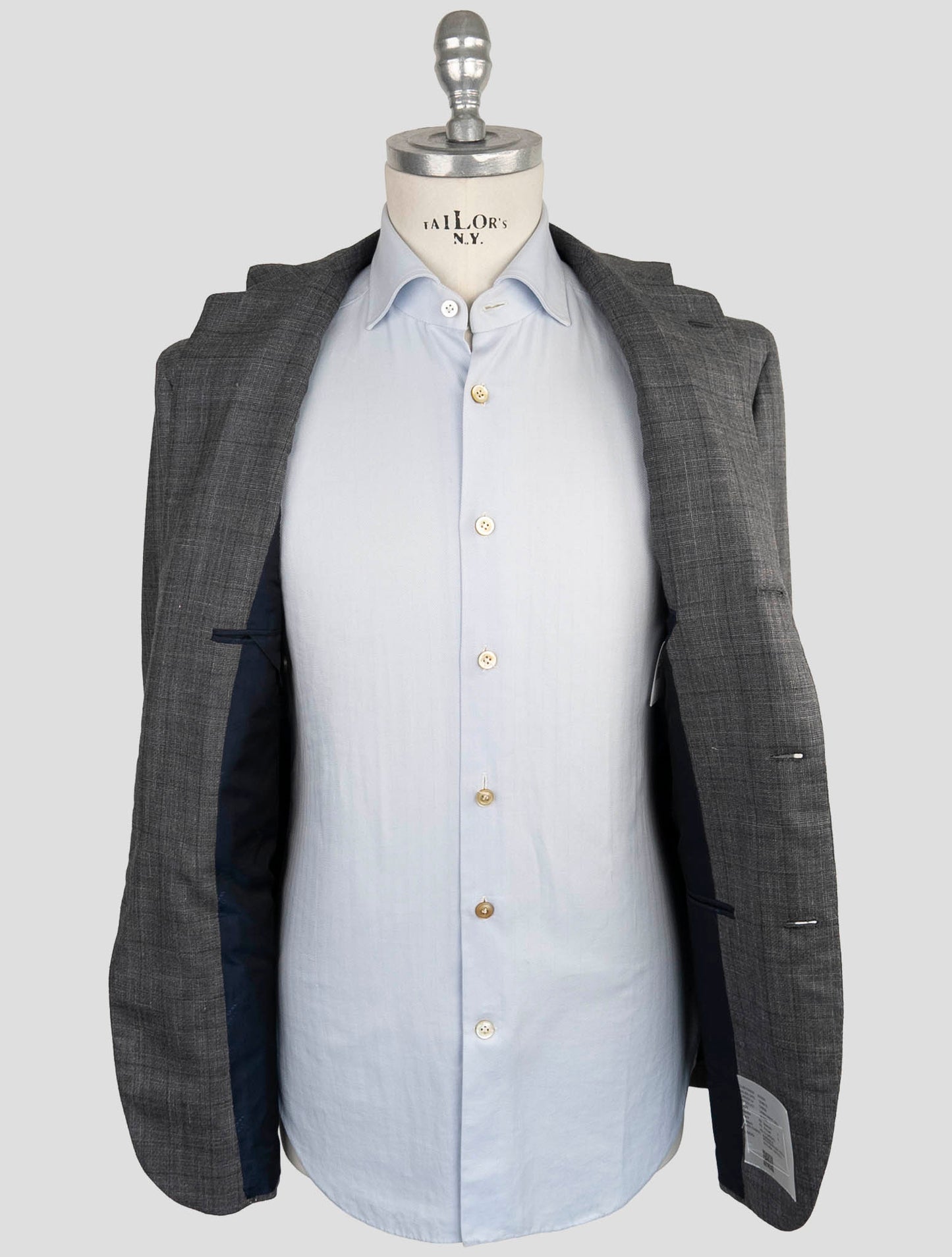 Kiton Gray Cashmere Silk Linen Suit