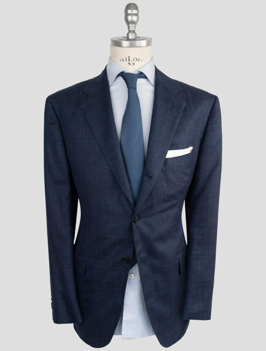 Kiton Blue Cashmere Silk Linen Suit