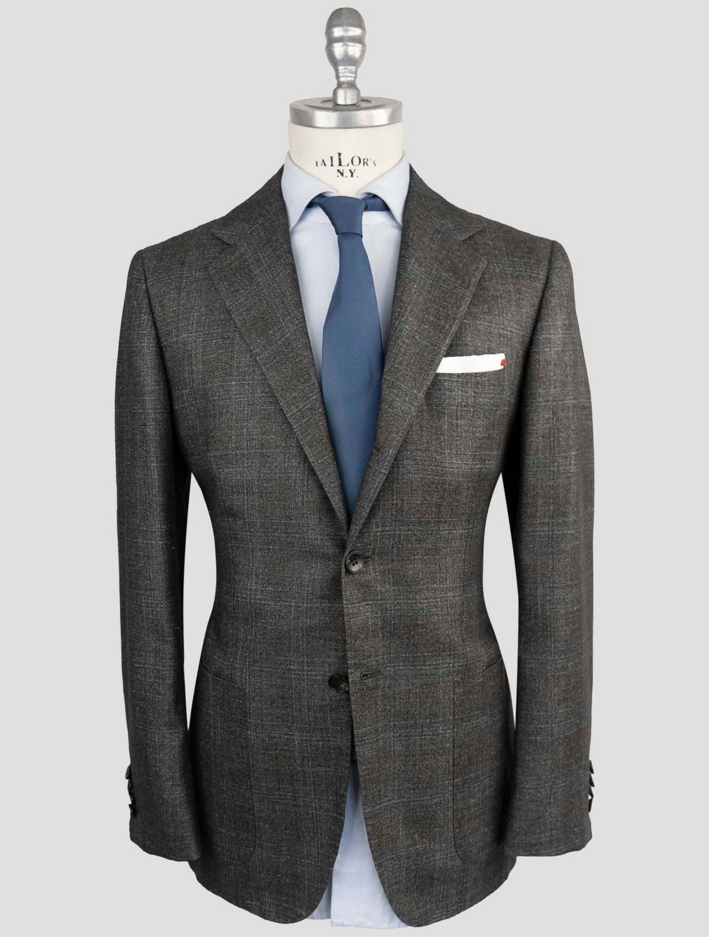 Kiton Green Cashmere Silk Linen Suit