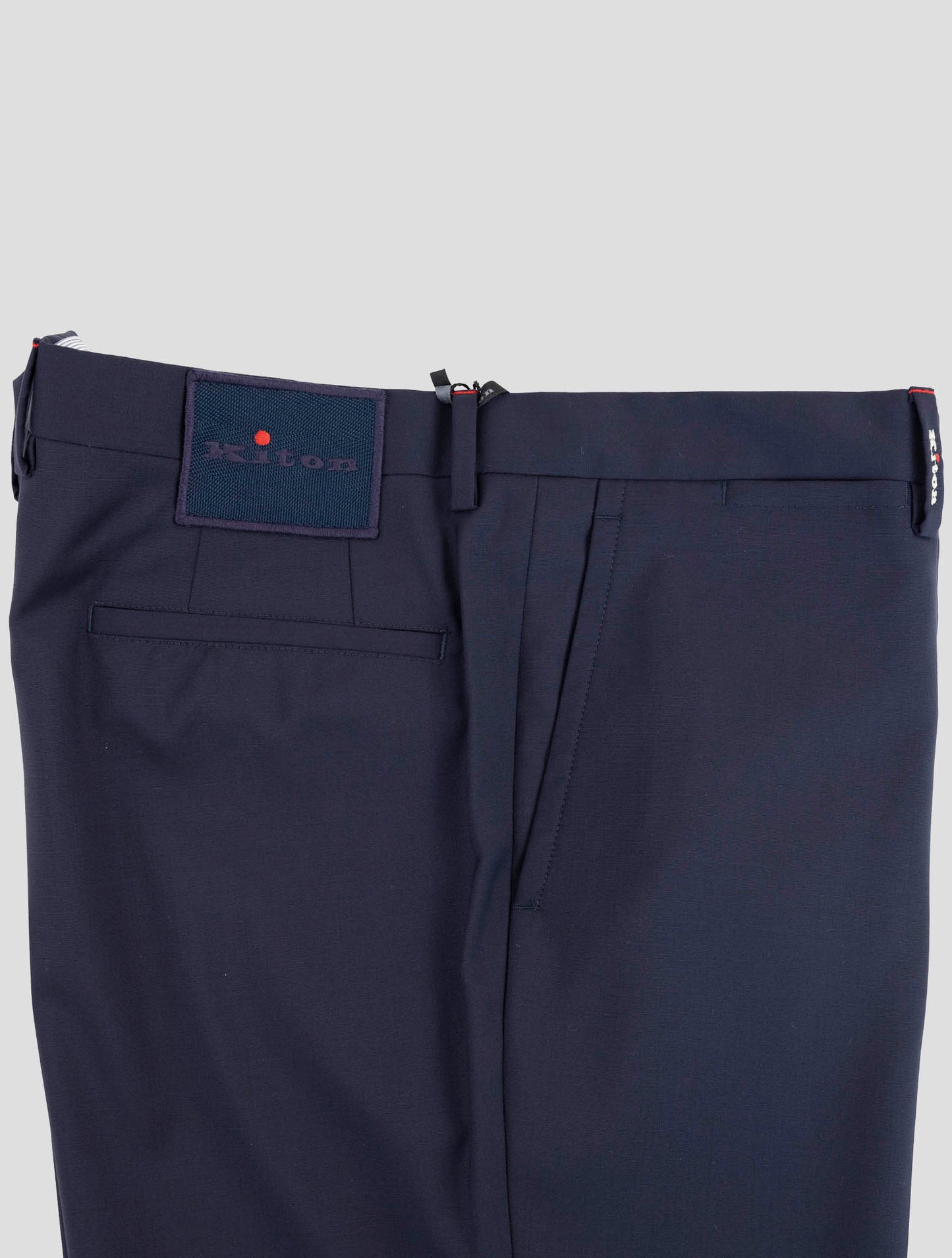 Kiton Blue Virgin Wool Dress Pants