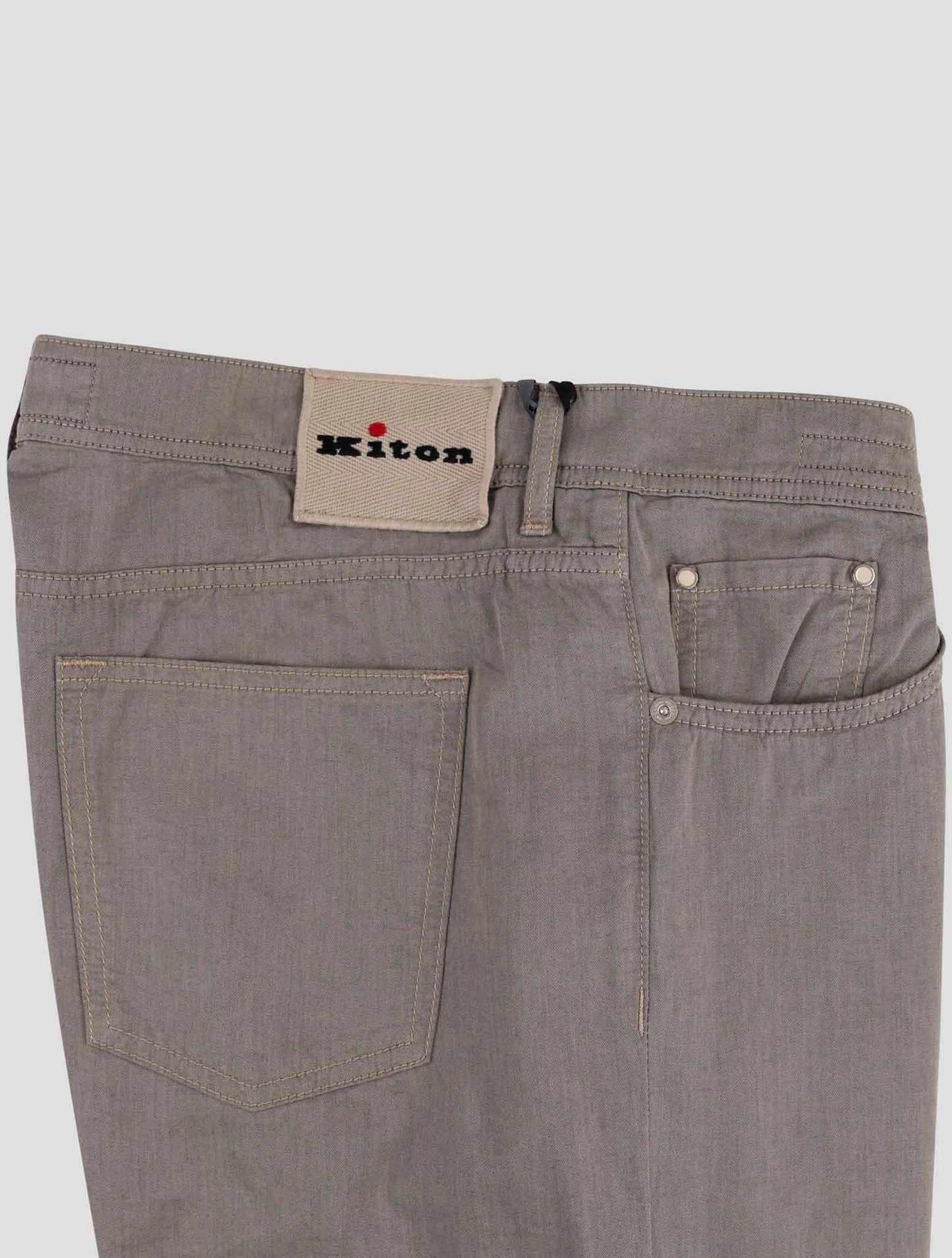 Kiton Taupe Cotton Ea Jeans
