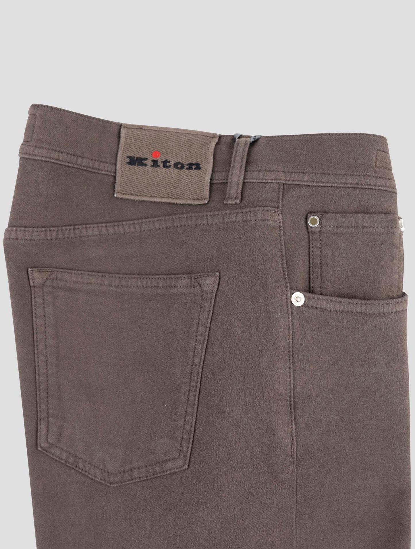 Kiton Brown Cotton Cashmere Ea Jeans