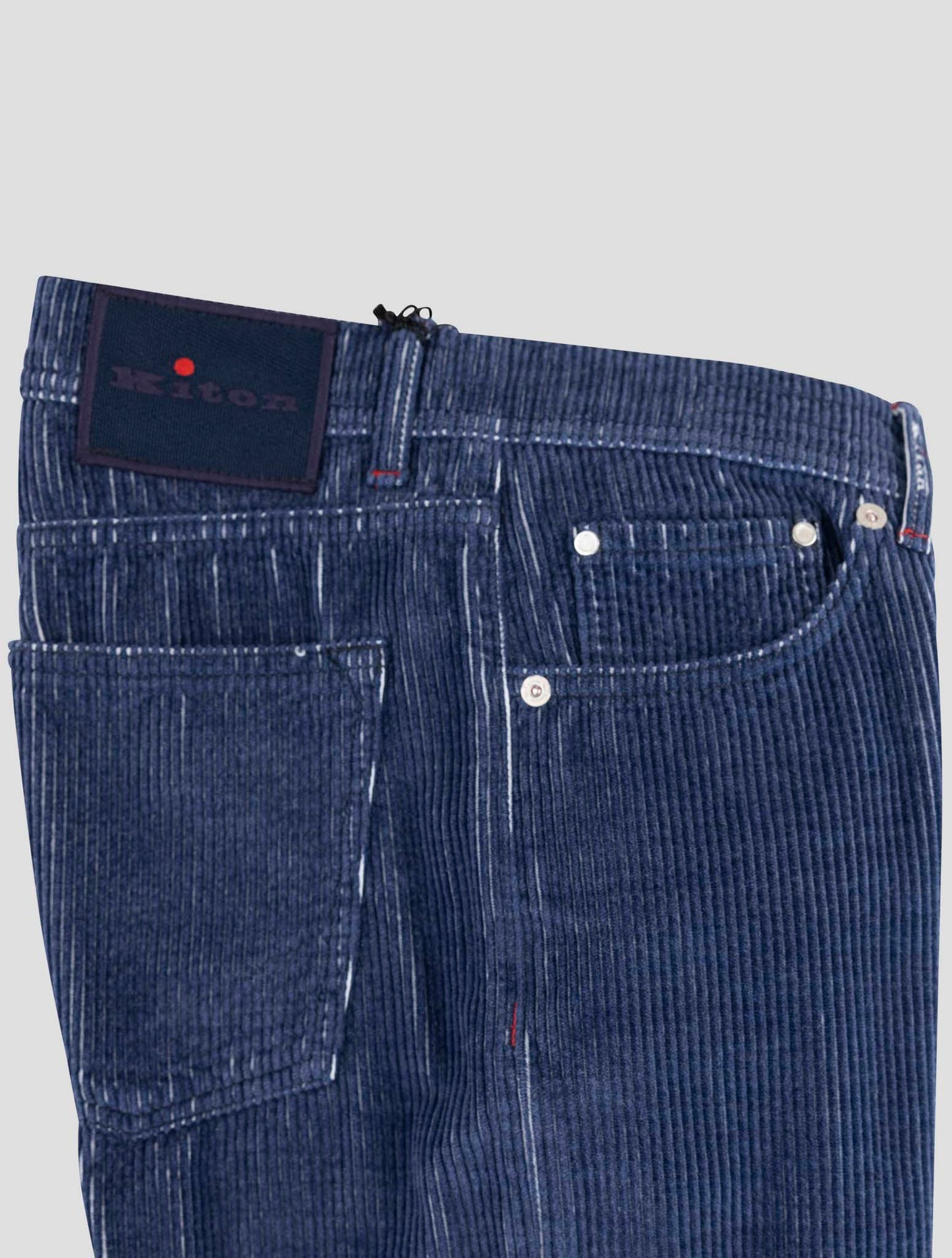 Kiton Blue Cotton Velvet Jeans