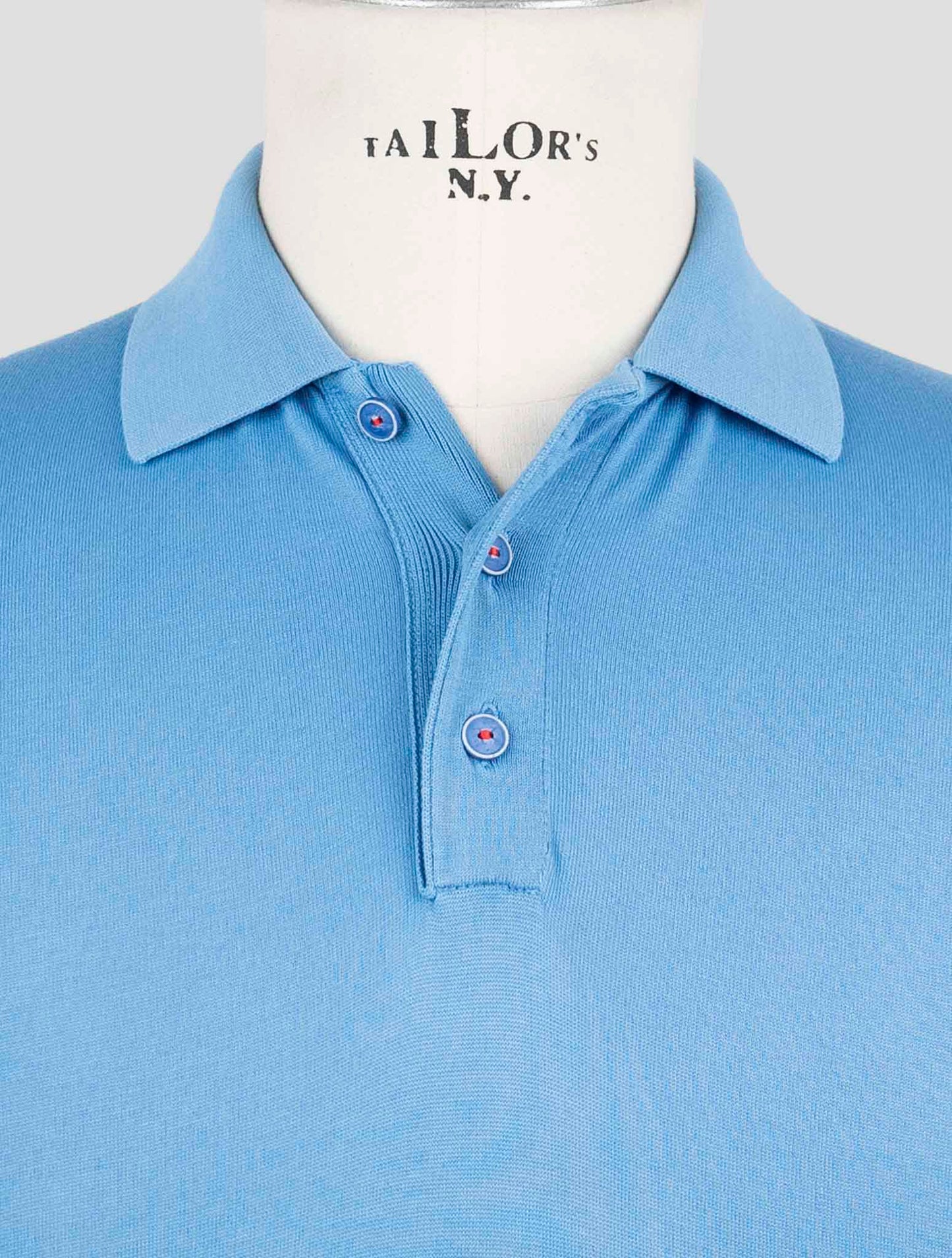 Kiton Light Blue Cotton Polo
