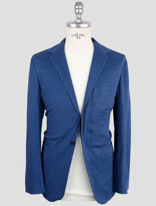 Kiton Knt Blue Cotton Cashmere Silk Suit