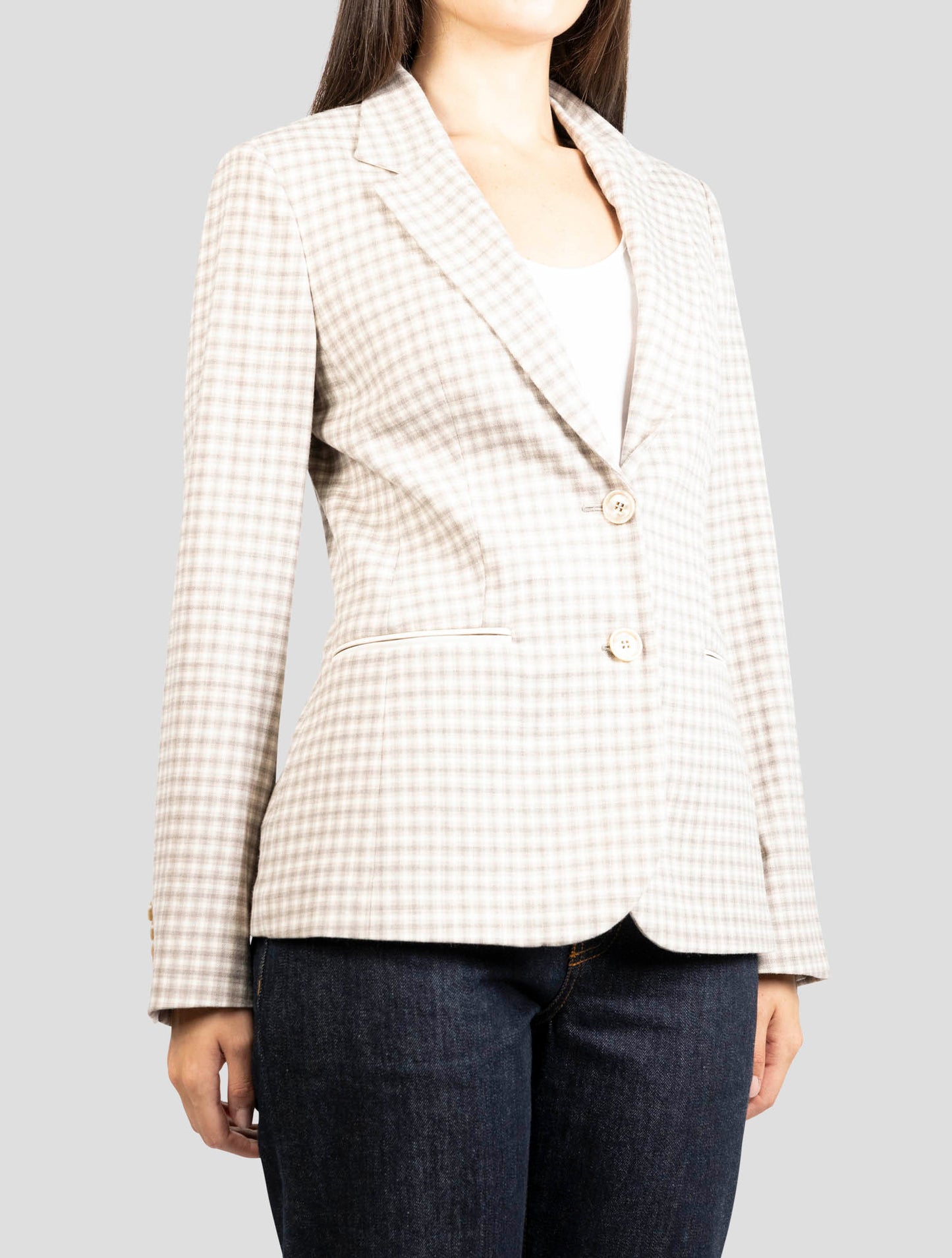 Kiton Gray Brown Virgin Wool Ea Blazer