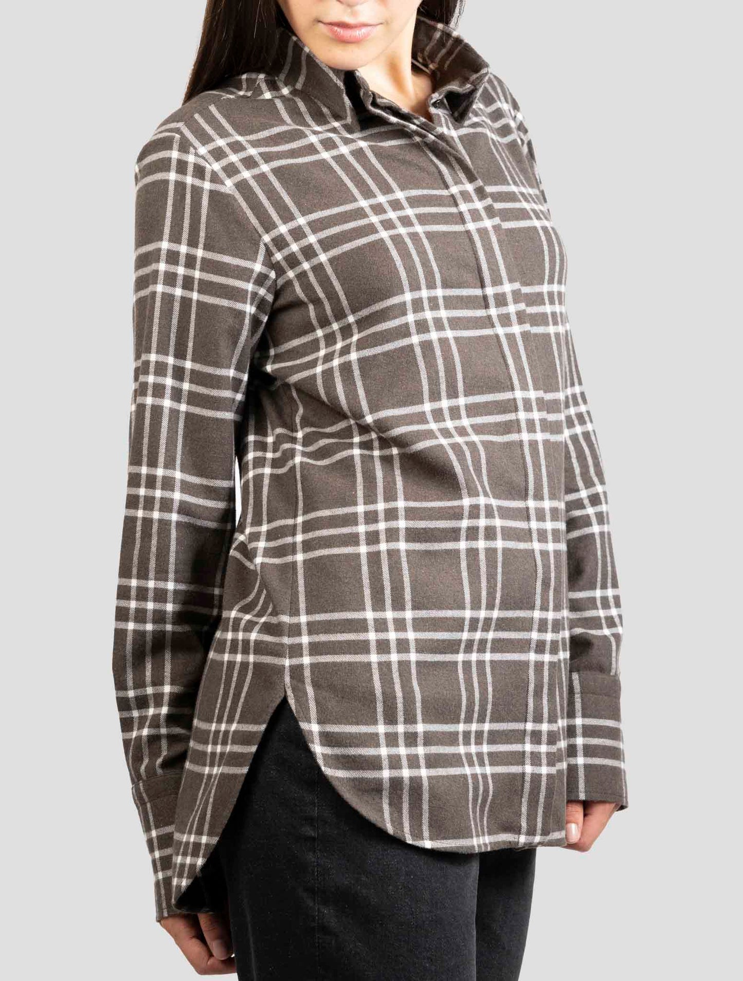 Kiton Brown Cotton Shirt