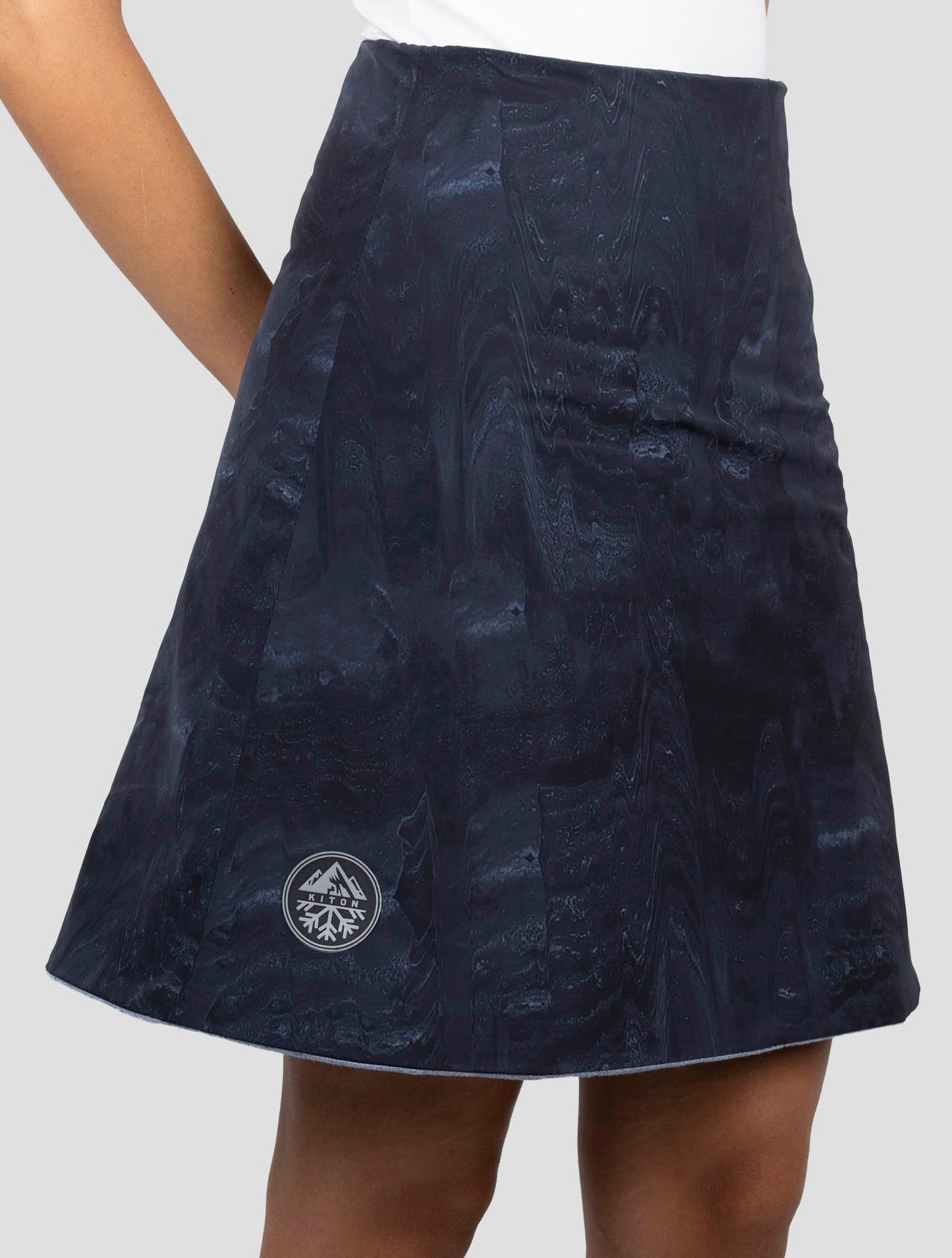 Kiton Gray Blue Cashmere Snow Skirt