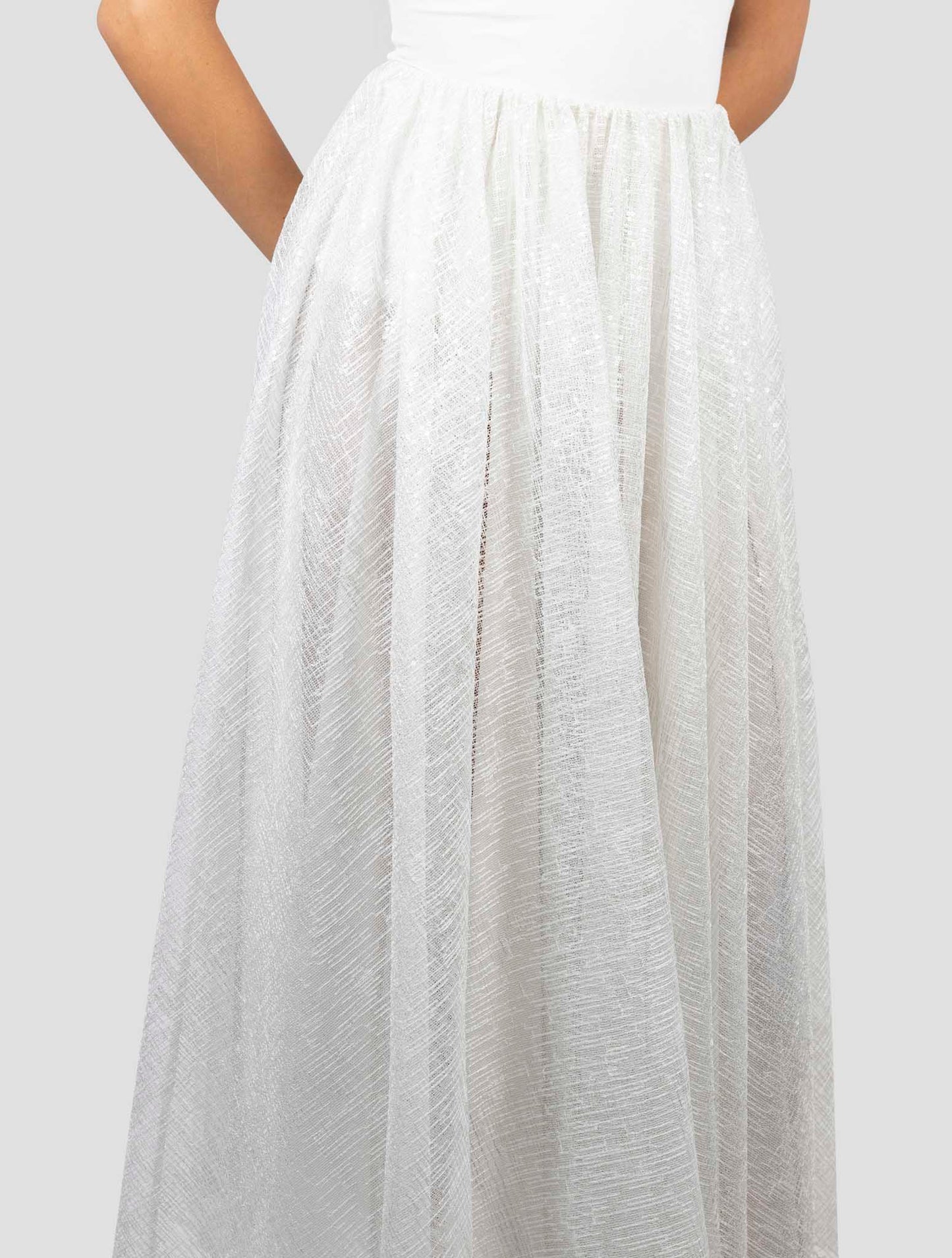 Kiton White Pl Skirt