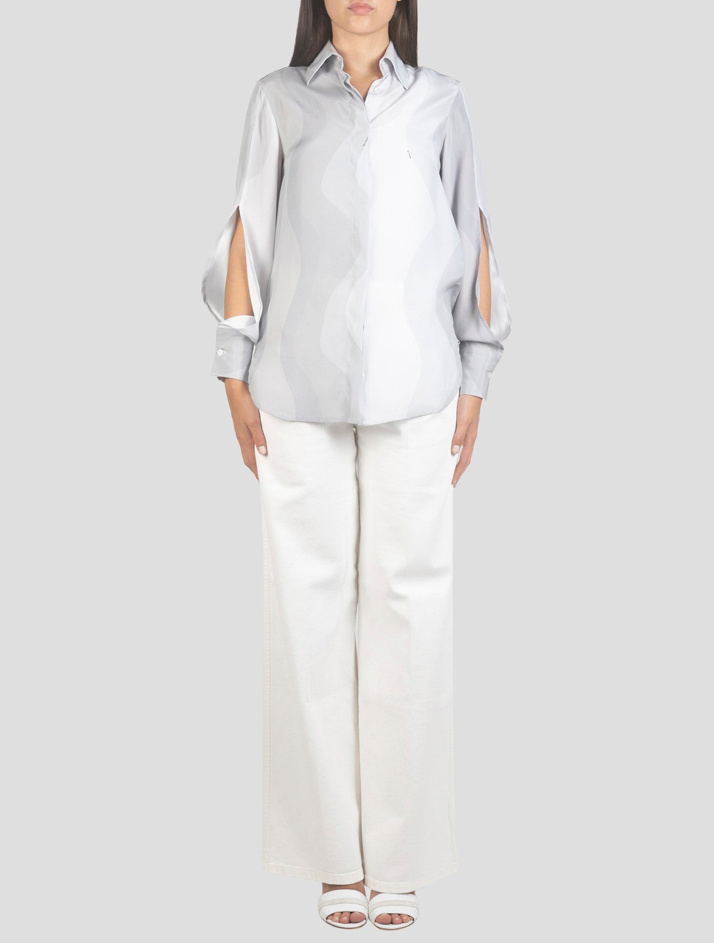 Kiton Gray Silk Shirt