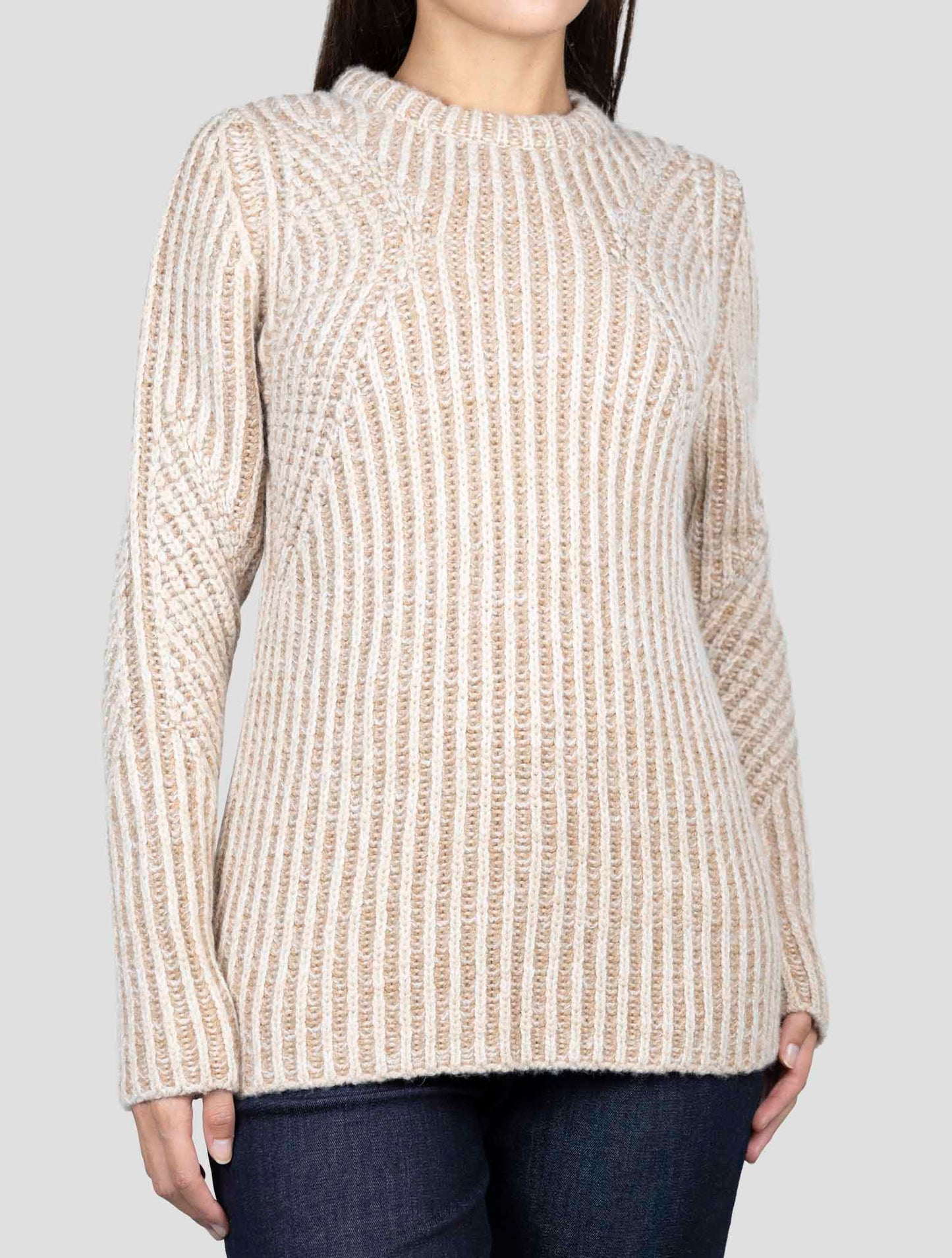 Kiton Brown Camel Cashmere Silk Sweater Crewneck