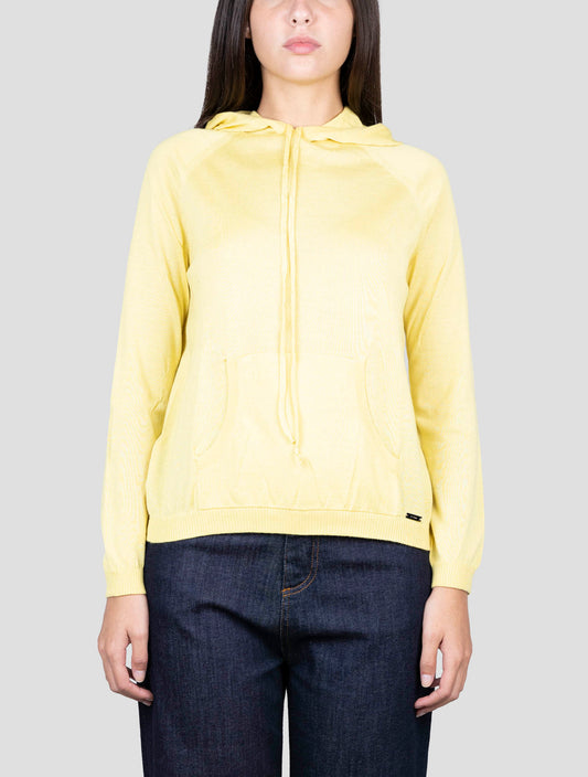 Kiton Yellow Cashmere Silk Sweater Hoodie