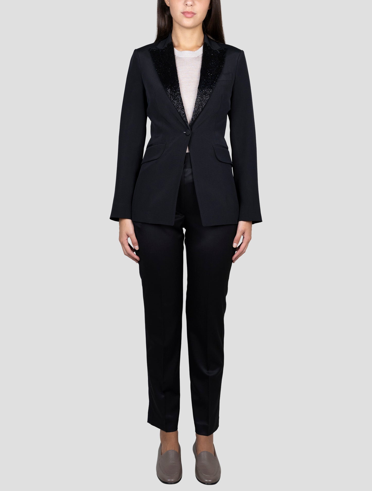 Kiton Black Silk Blazer