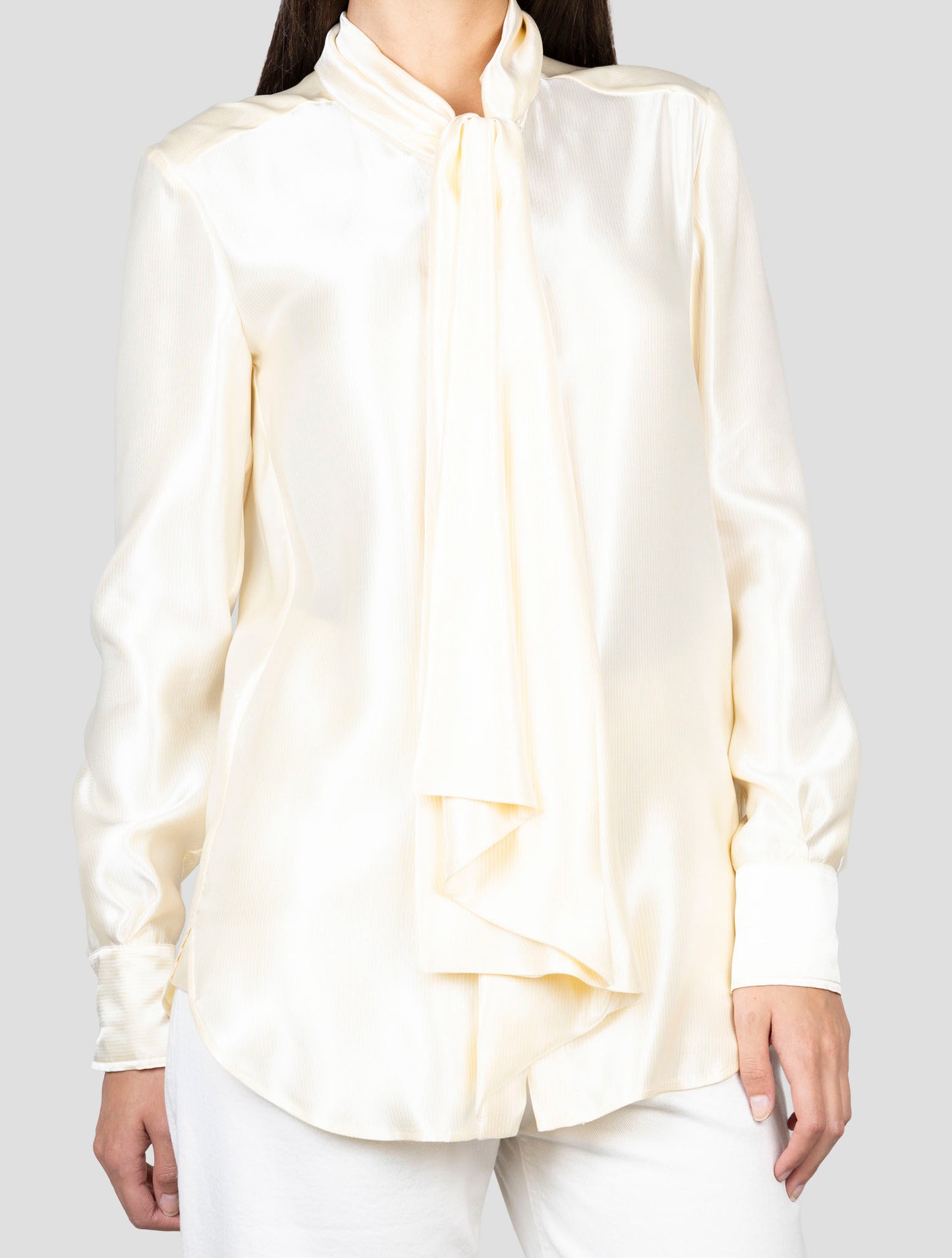 Kiton Yellow White Viscose Silk Shirt