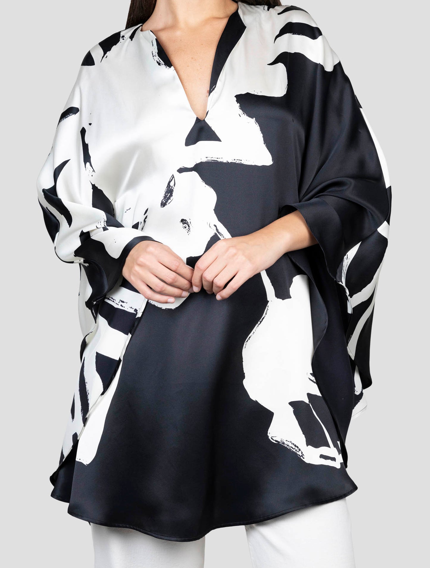 Kiton Blue White Silk Shirt