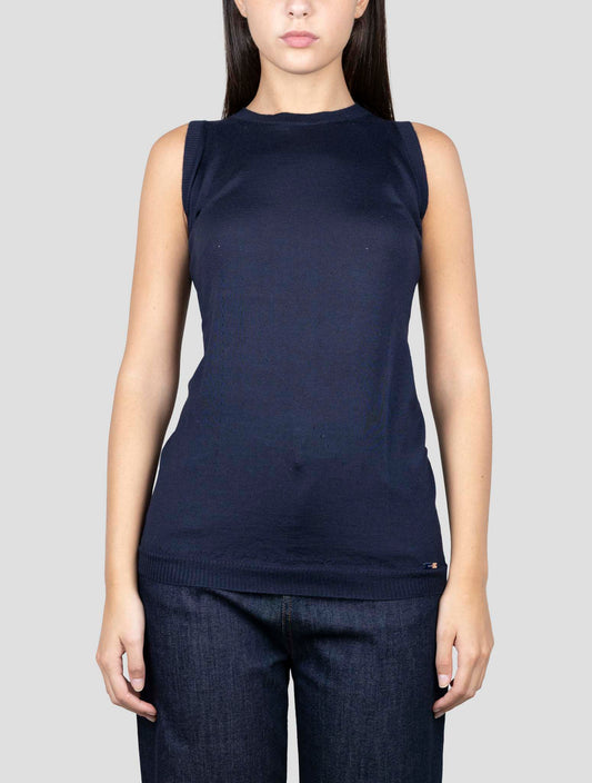 Kiton Blue Cashmere Silk Sweater Crewneck