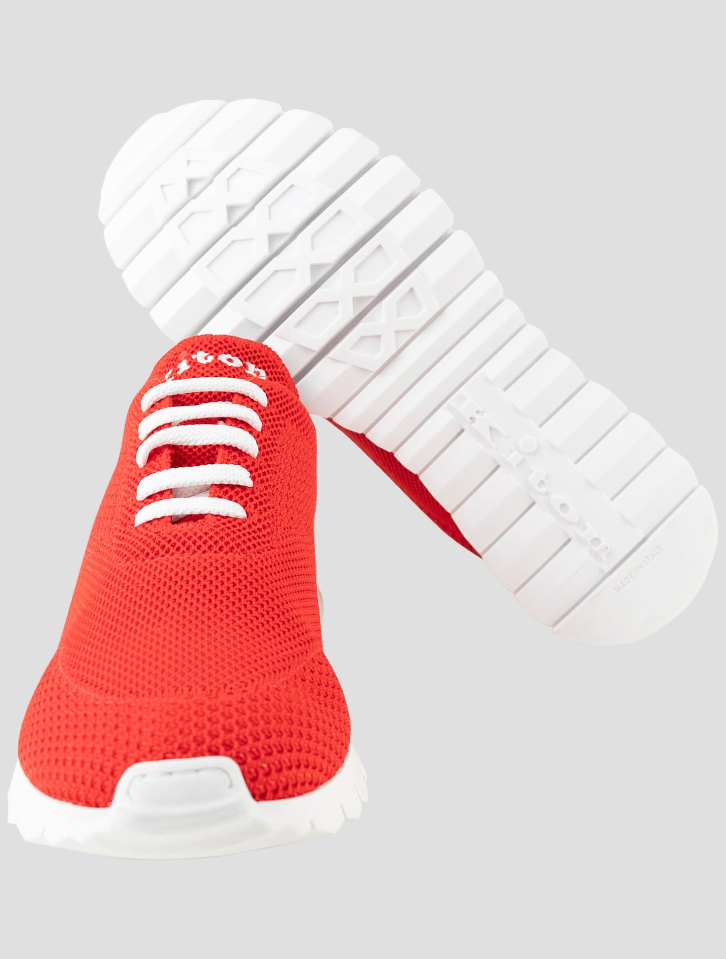Kiton Red Cotton Ea Sneakers