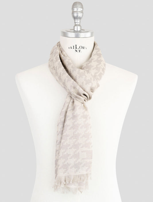 Kiton Beige Cashmere Silk Scarf