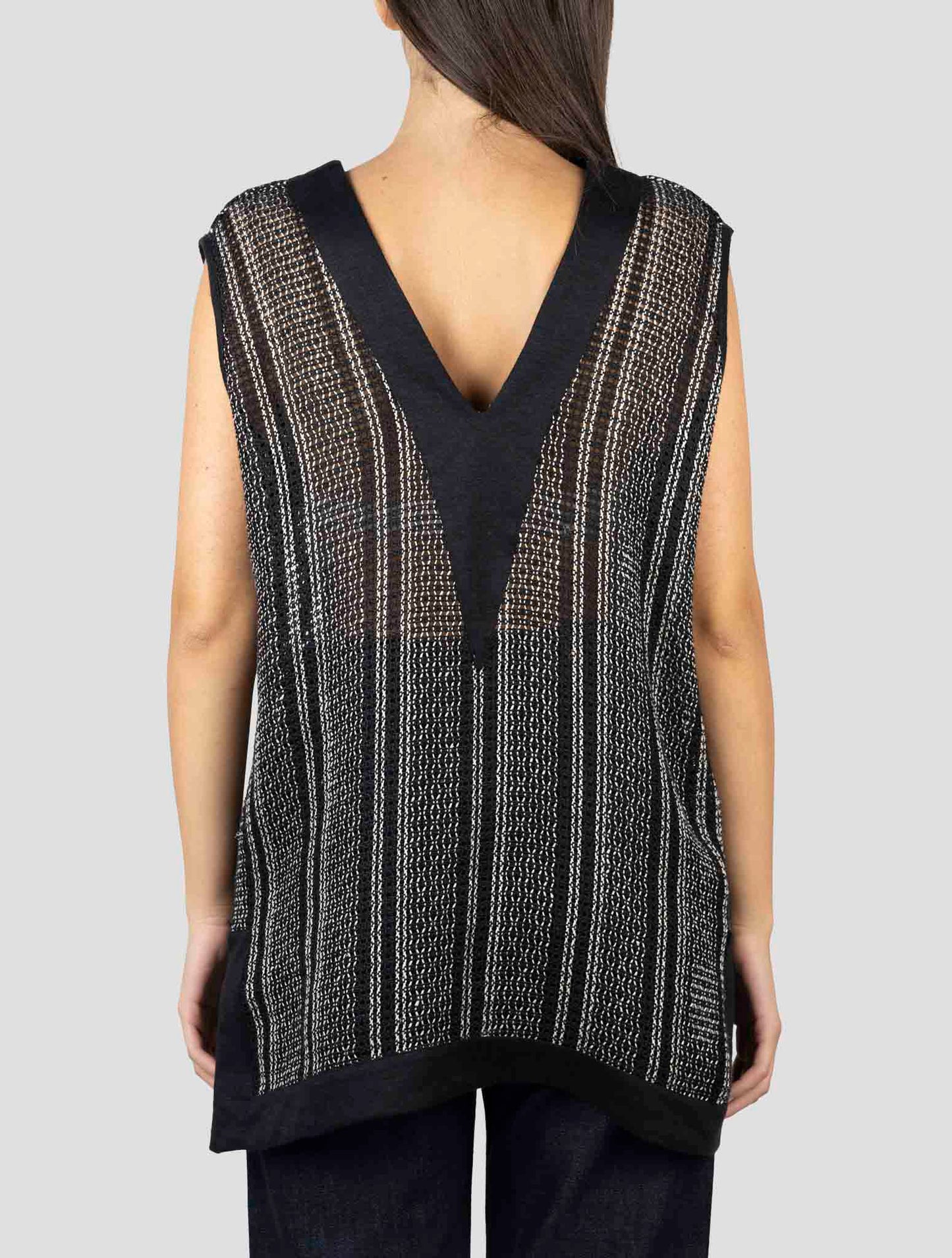 Kiton Blue Linen Tank Top