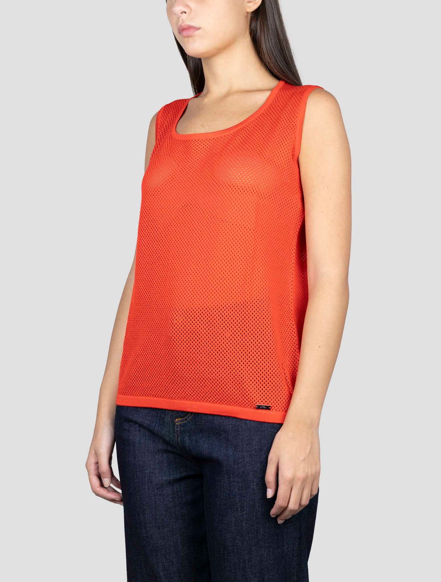 Kiton Red Silk Tank Top