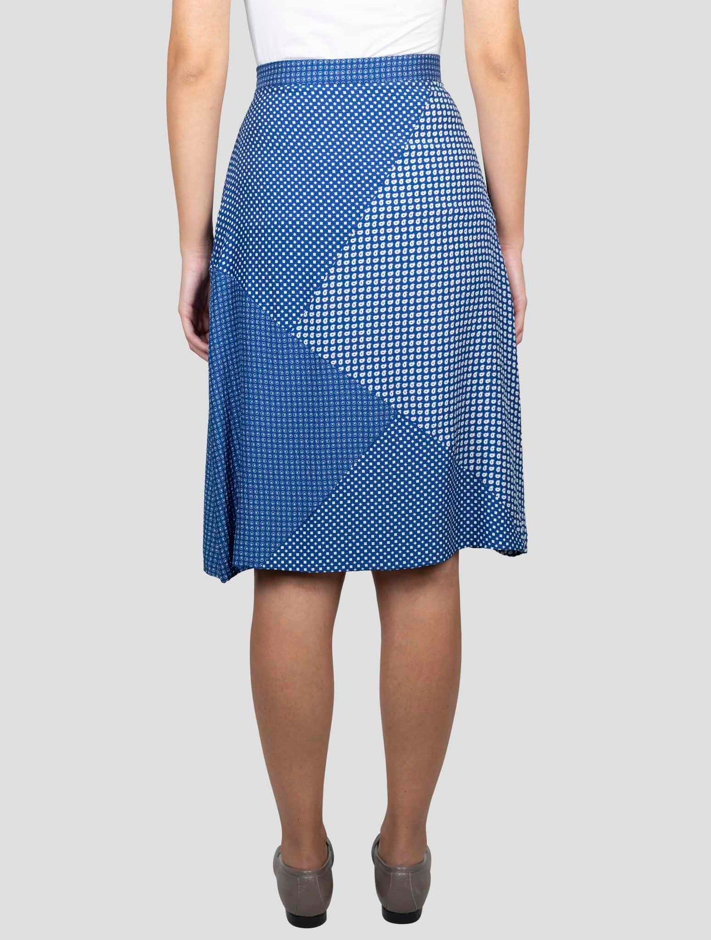 Kiton Blue White Silk Skirt