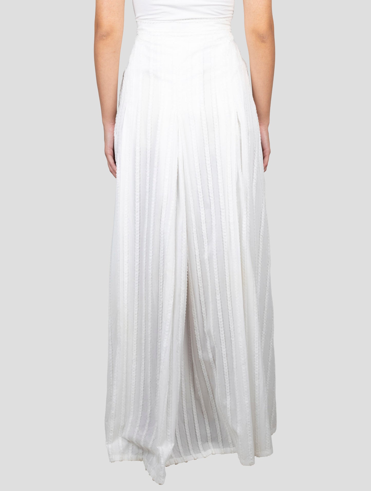 Kiton White Cotton Skirt