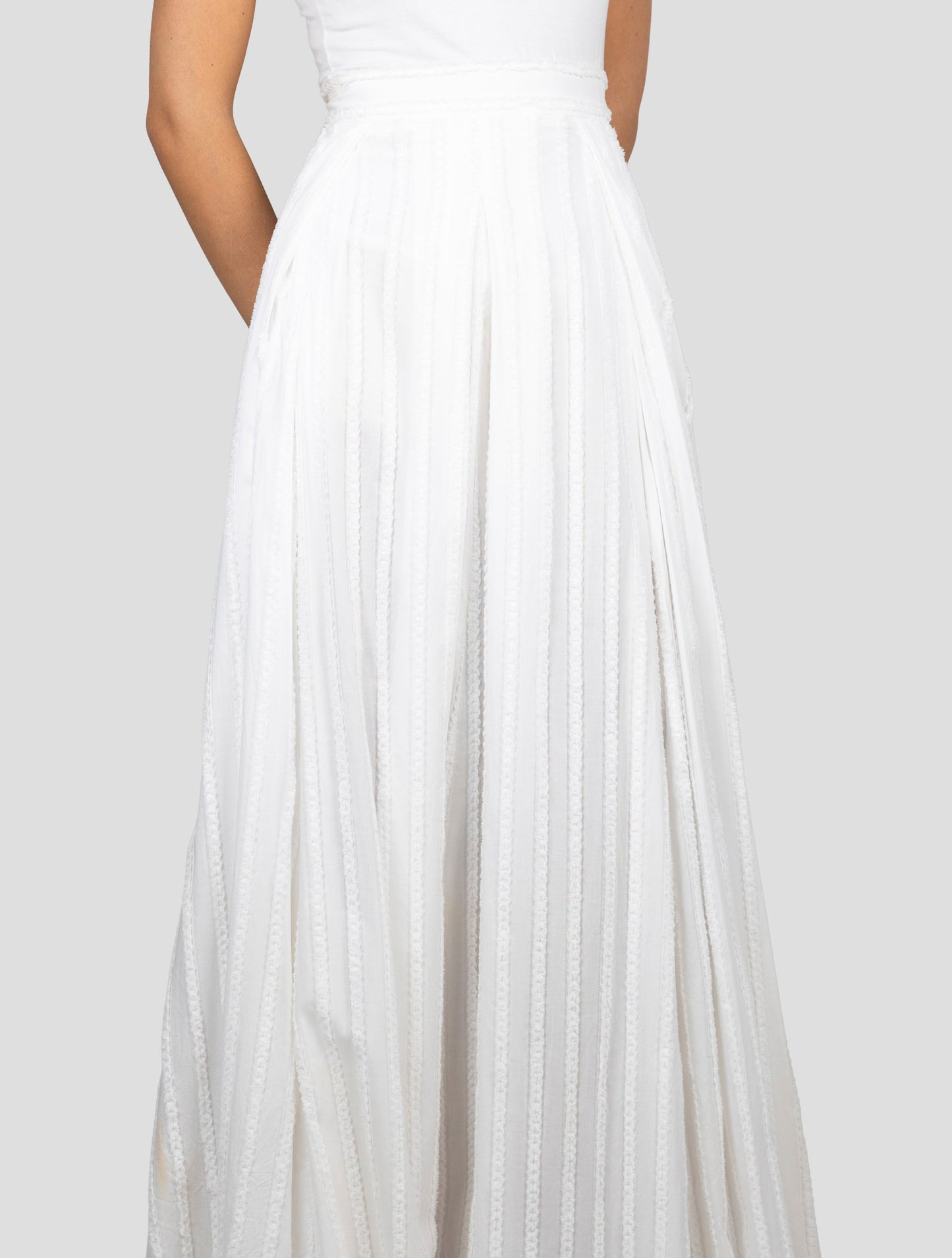 Kiton White Cotton Skirt