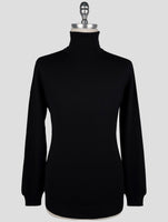 Kiton Black Cashmere Silk Sweater Turtleneck