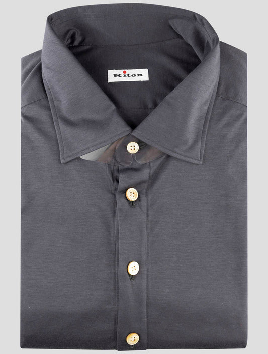 Kiton Dark Gray Cotton Shirt