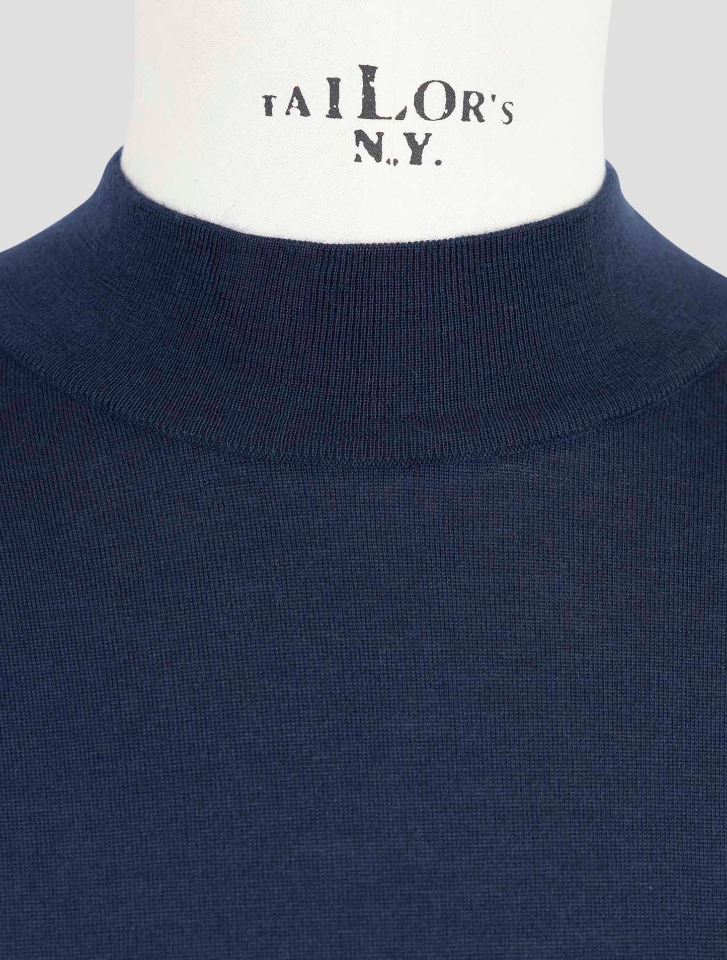 Kiton Blue Cashmere Silk Sweater Half Neck