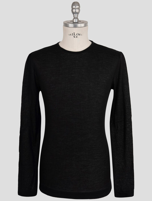 Kiton Knt Black Cashmere Silk Sweater Crewneck
