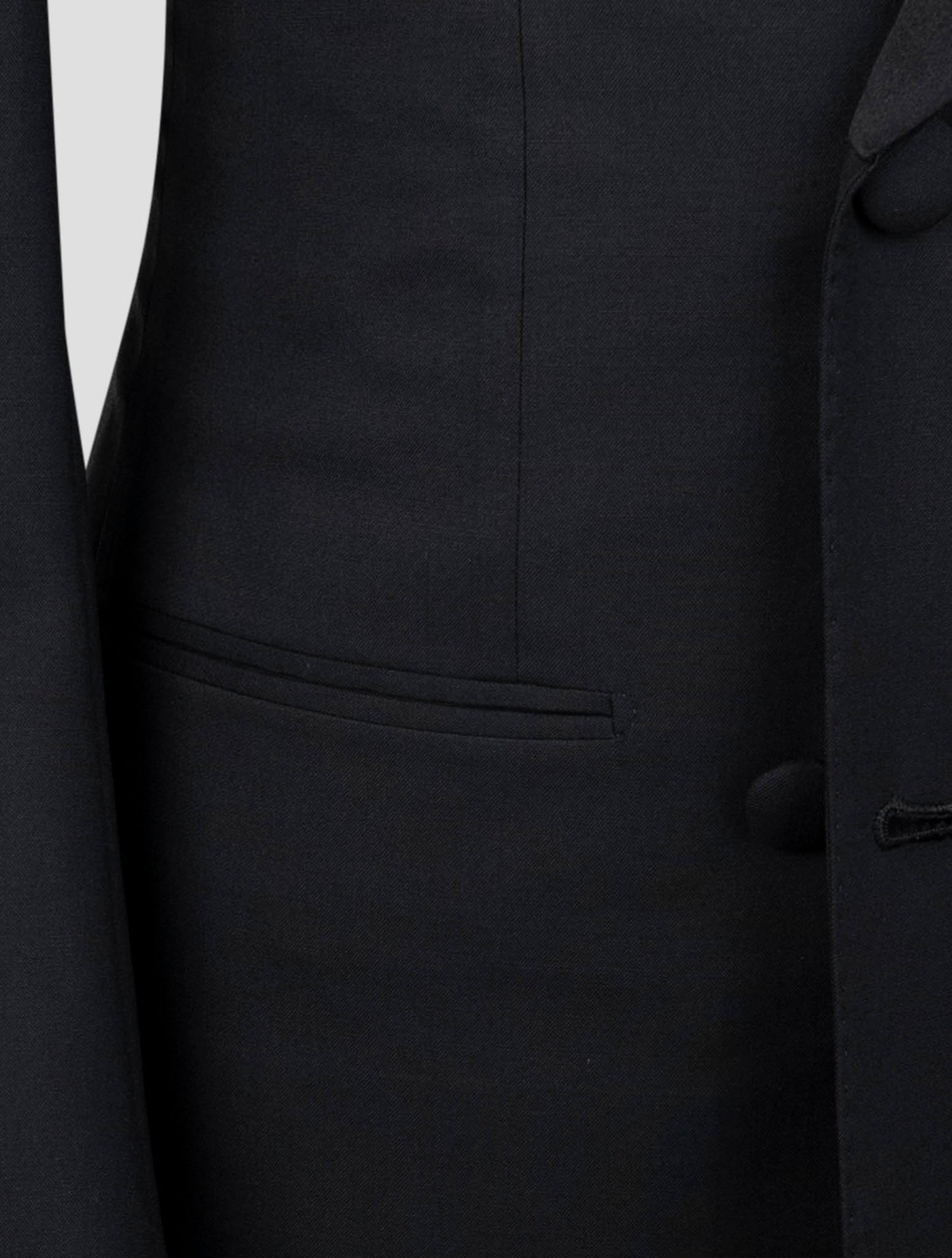 Kiton Black Wool Smoking Suit