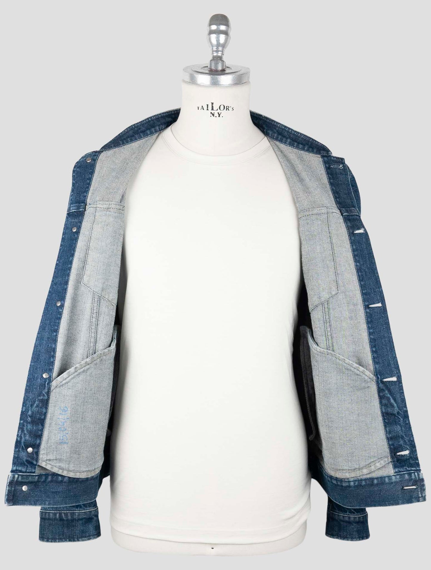 Kiton Blue Cotton Ea Coat