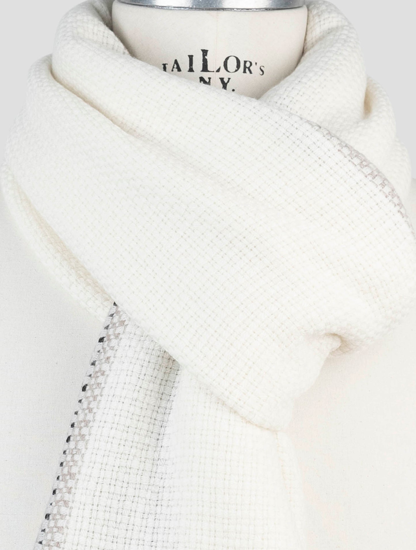 Kiton White Cashmere Scarf