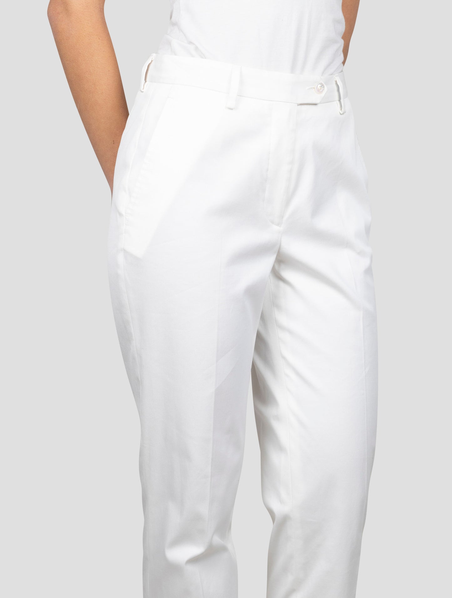 Kiton White Cotton Ea Pants