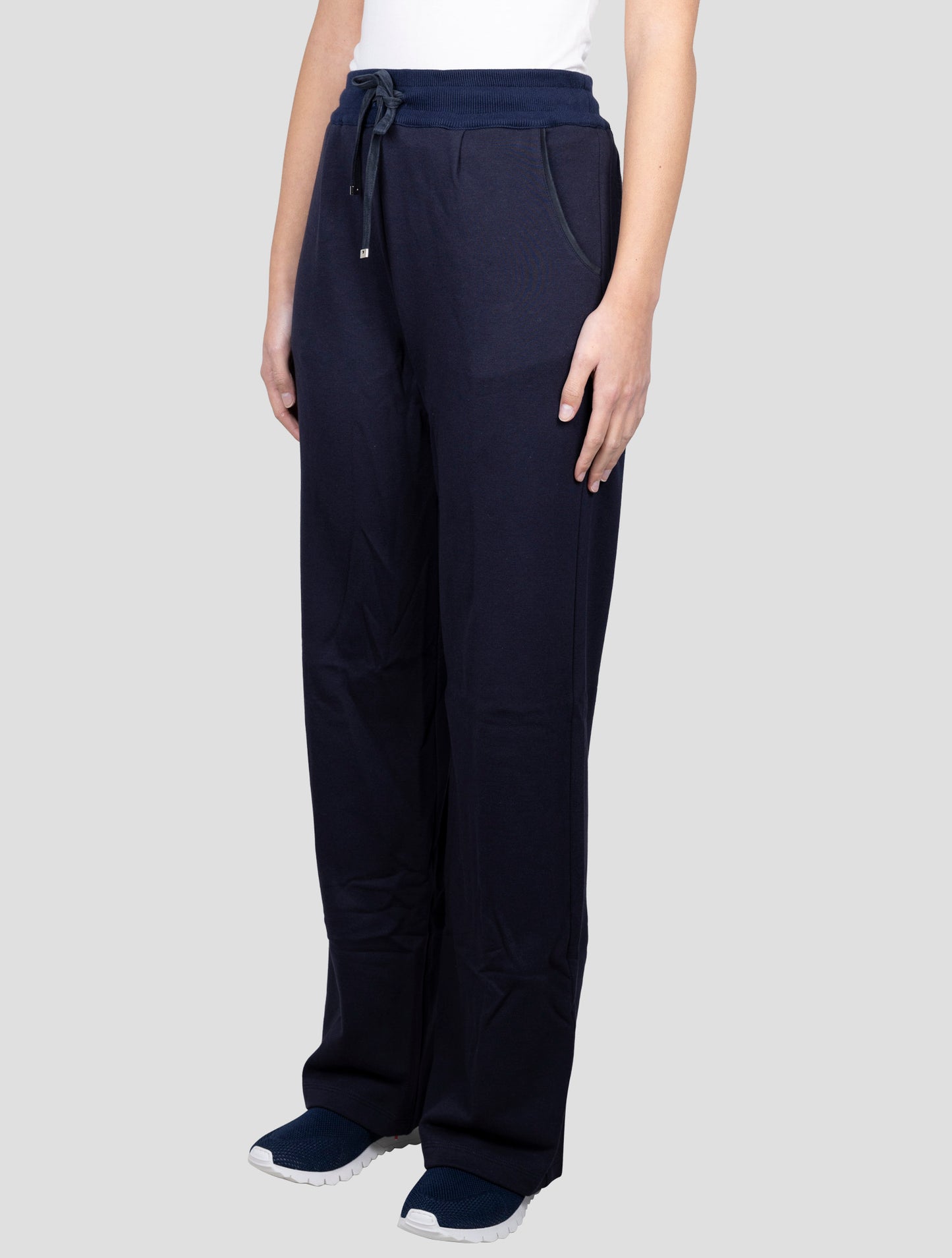 Kiton Blue Cotton Cashmere Pants