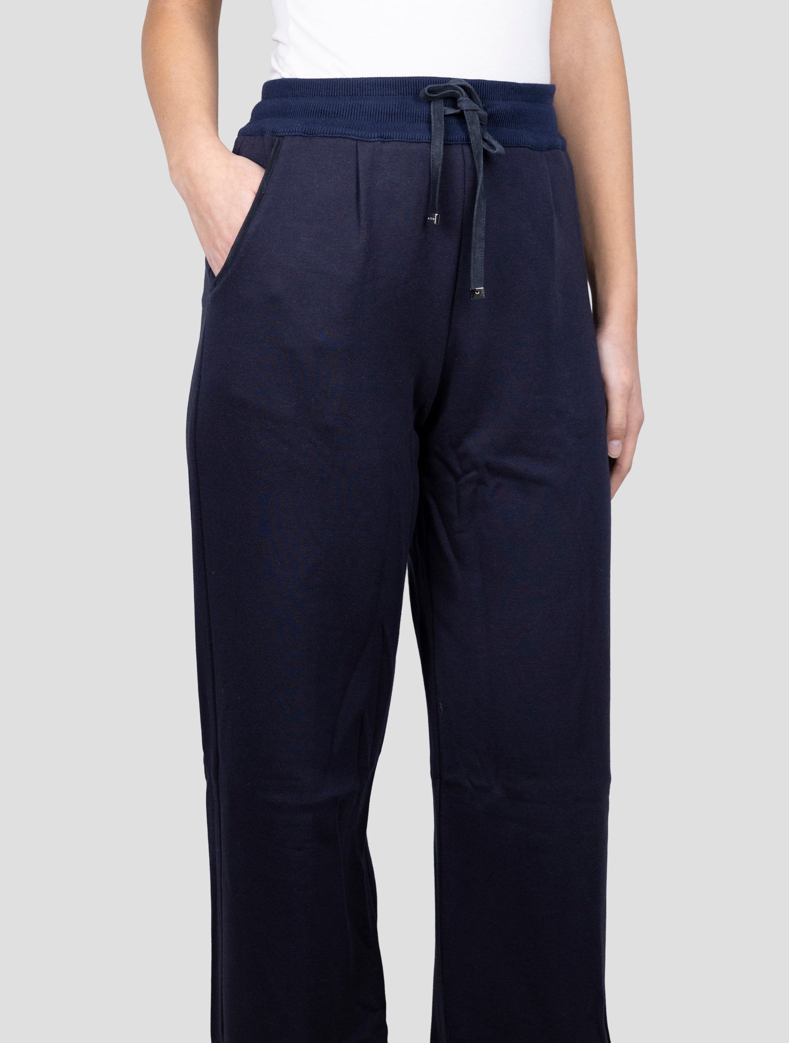 Kiton Blue Cotton Cashmere Pants
