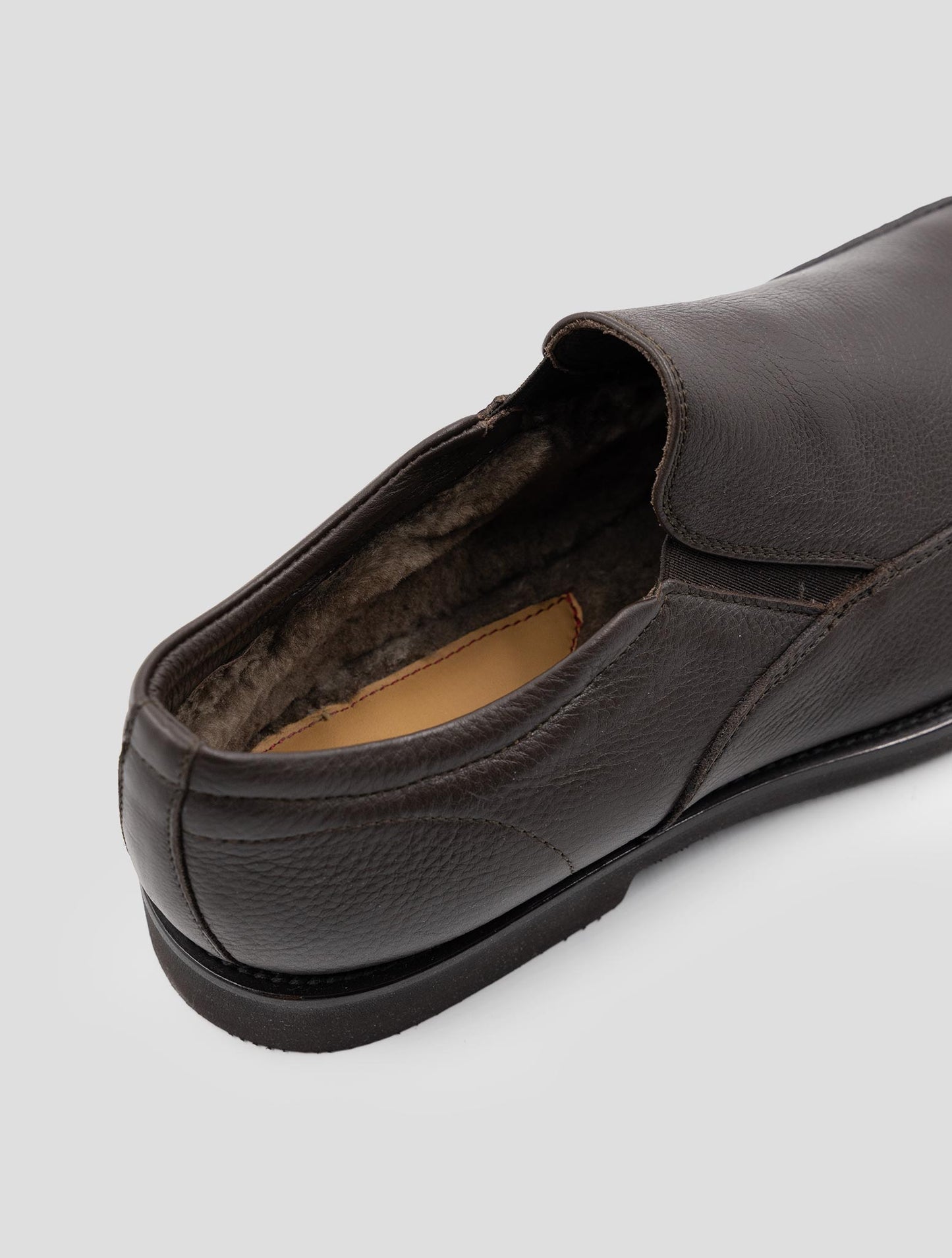 Kiton Brown Leather With Fur Loafers