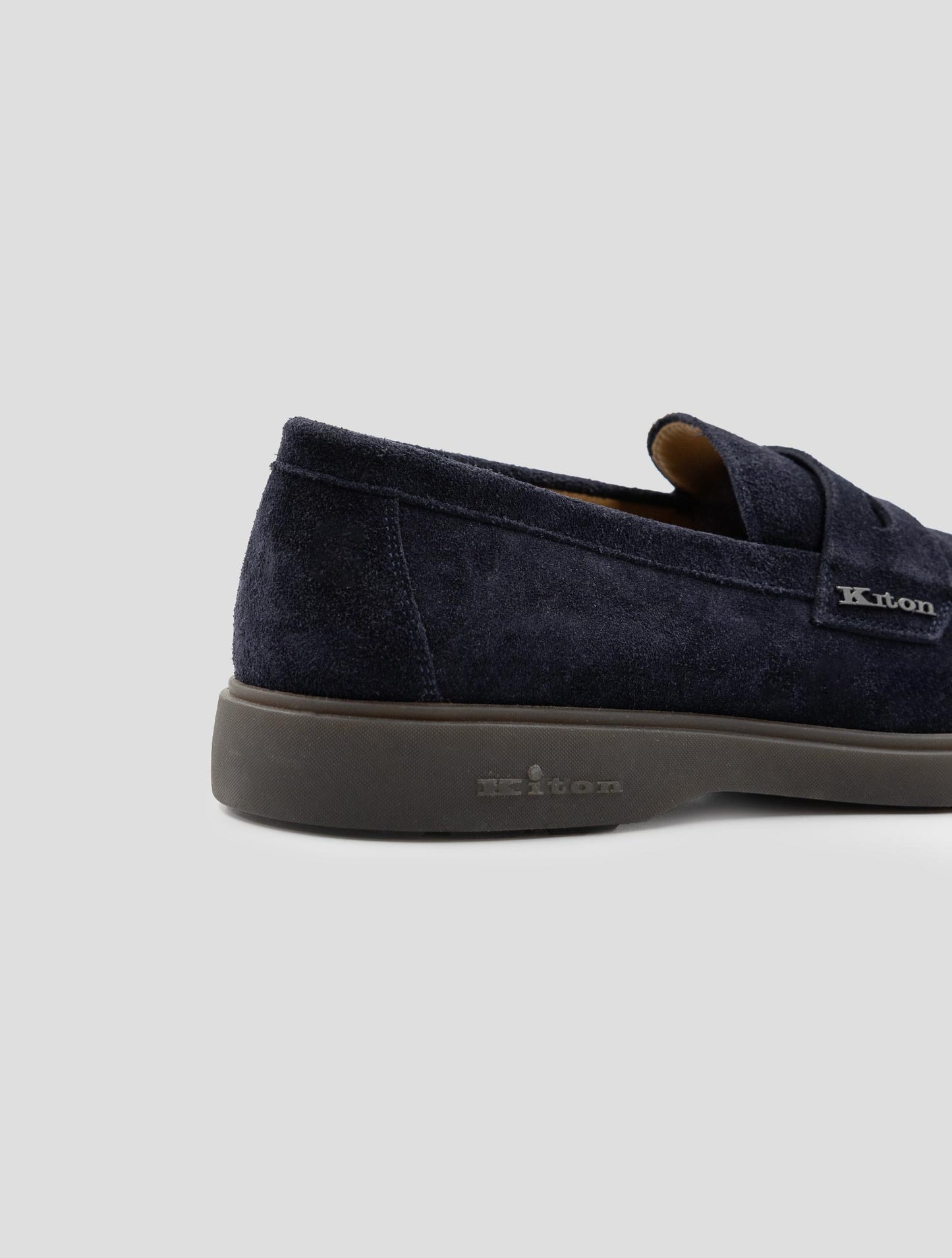 Kiton Blue Leather Suede Leather