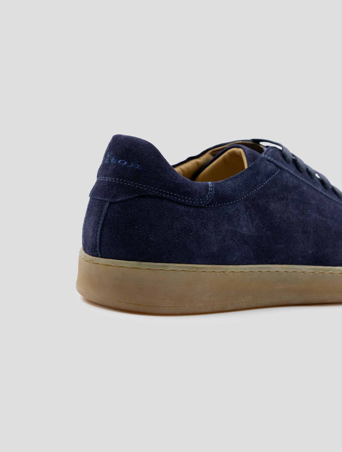 Kiton Dark Blue Leather Suede Sneakers