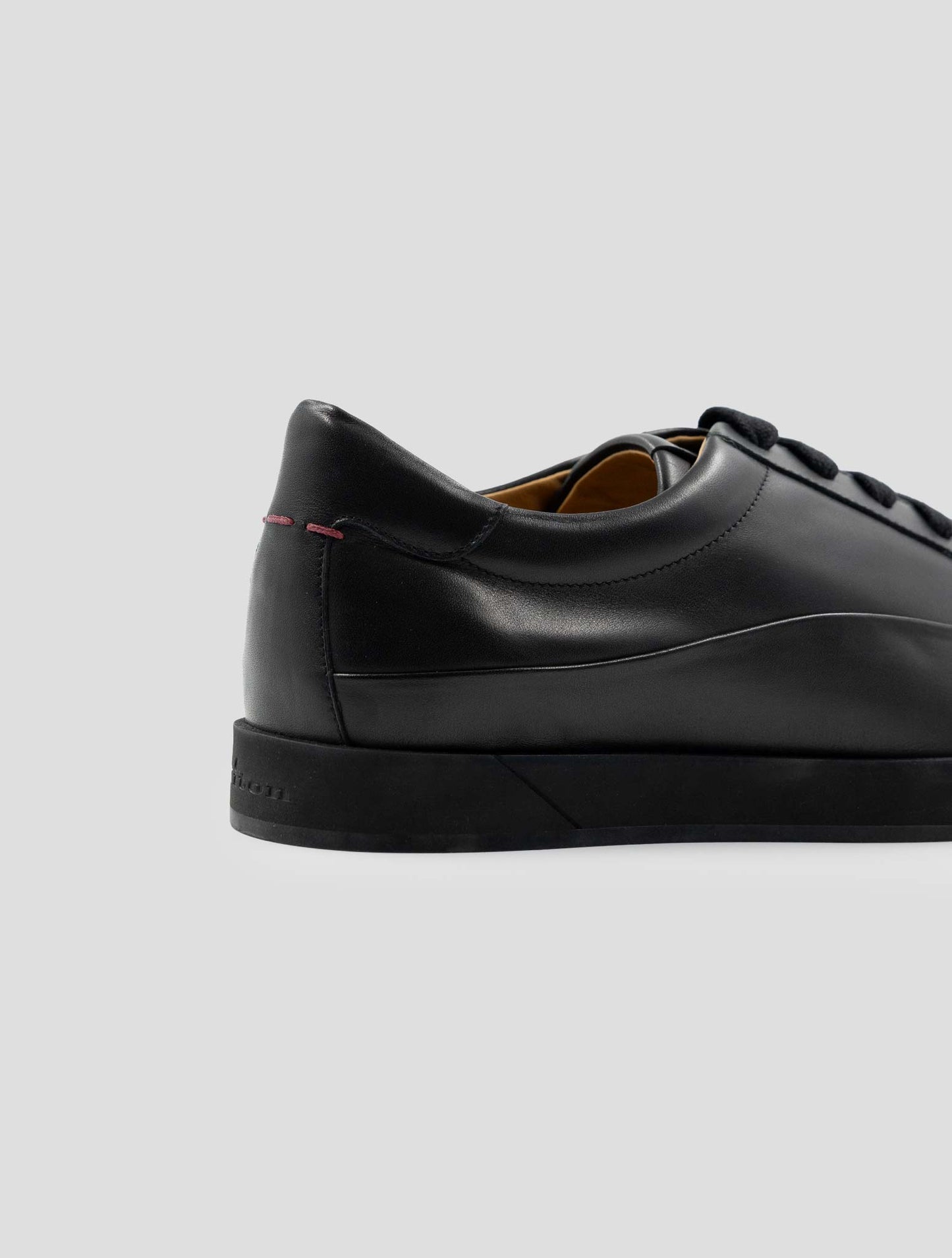 Kiton Black Leather Sneakers