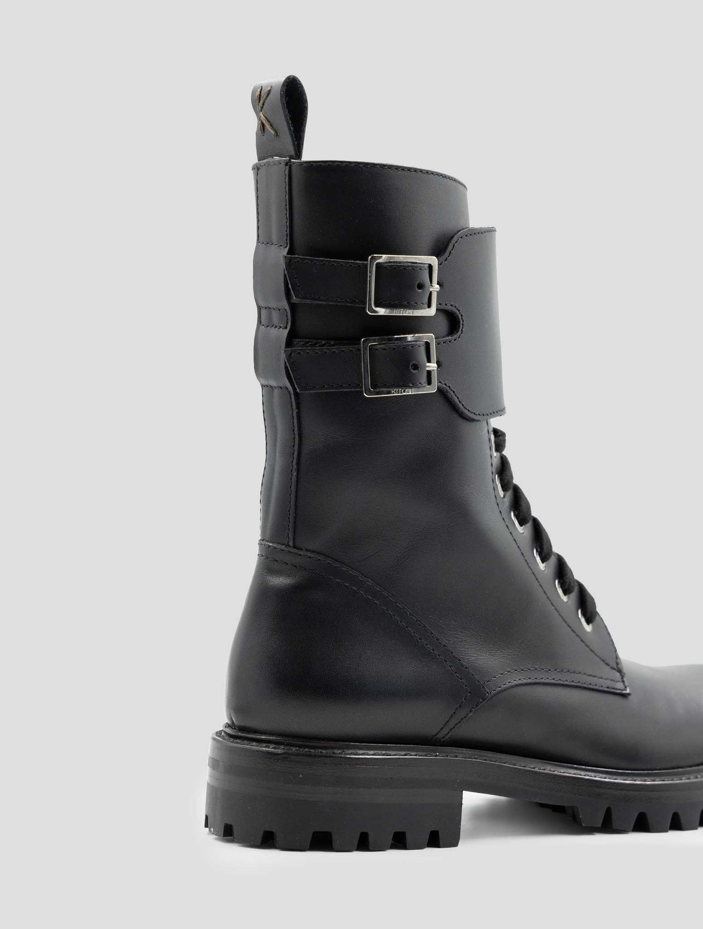 Kiton Black Leather Boots